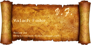 Valach Fodor névjegykártya